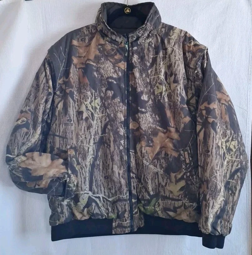Remington Reversible Vest Jacket Men's L Camo Fleece Hunting Outdoors MossyOak