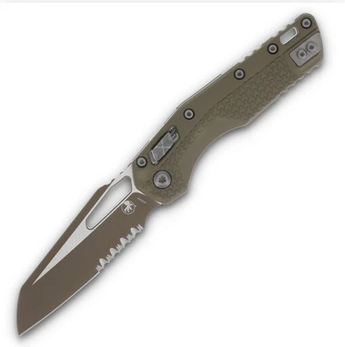 Microtech MSI SMKW Exclusive RAM-LOK Dark Earth Blade,  OD Green, Partially Serr