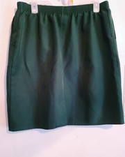 Vintage Y2K Dark Green Cheerleading Mini Skirt with Pockets Size 16 Petite
