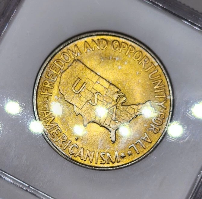 1953 S 50C Washington-Carver Commemorative Half Dollar NGC MS65 Sunset Toned Rev - Image 2 of 4