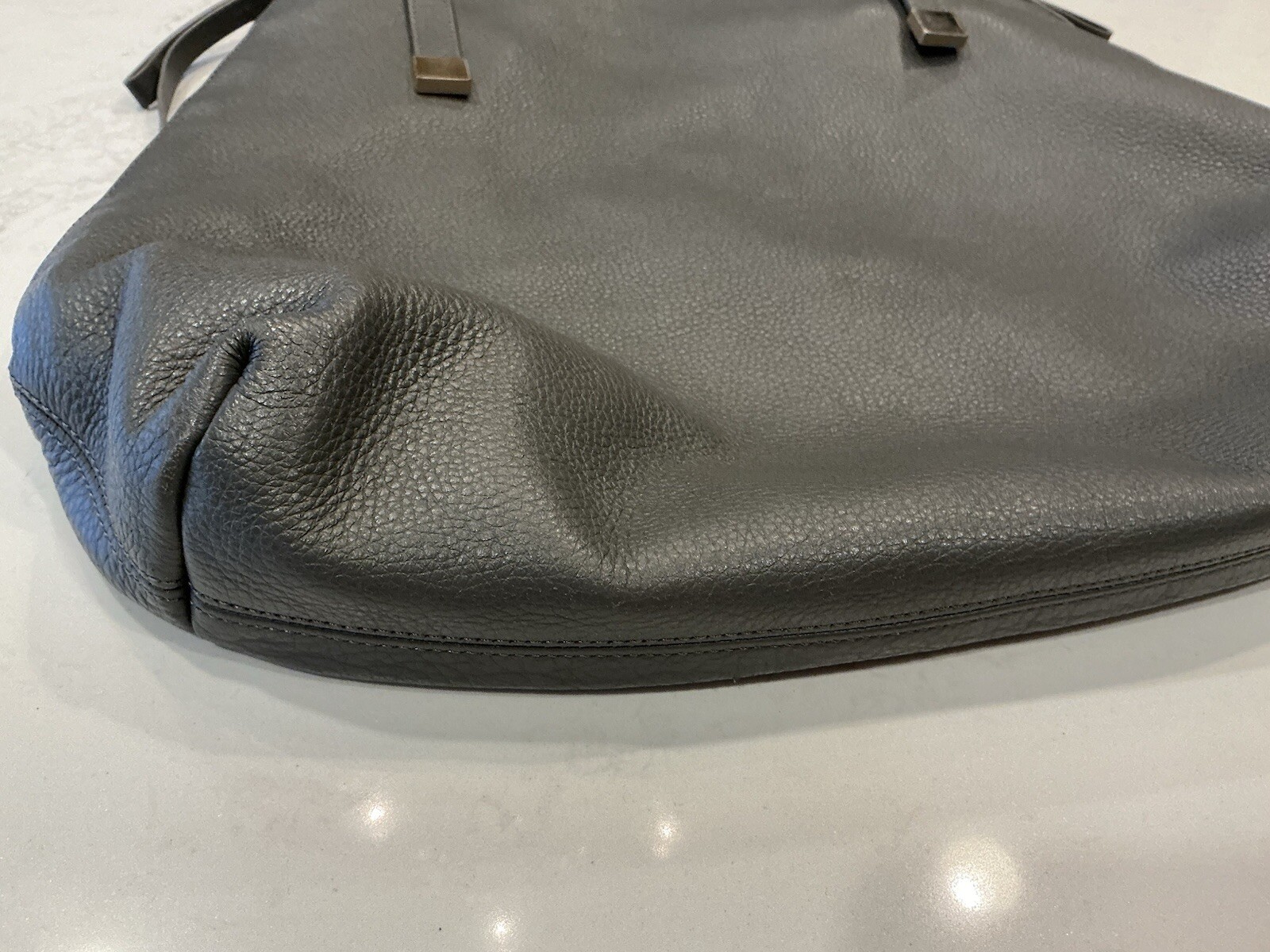 Joie Leather Hobo Side Zip Tote Bag-Grey-Excellen… - image 5