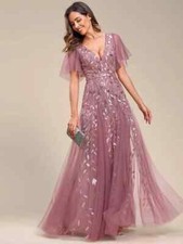 Ever Pretty Sequins Long Maxi Prom Ball Quiz Gown Evening Party Dress Size 16-18