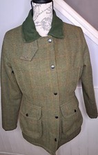 Saddle Tweed Wool Green Walking Hunting Classic Countrywear Jacket Size 8