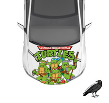 Teenage Mutant Ninja Turtles White Hood Wrap 3m 5yr Vinyl Car Decal 50 X 65
