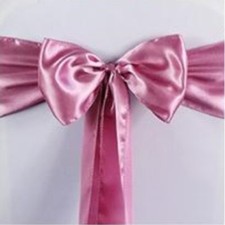 50x dusty pink Satin Chair Sashes Bow Wedding Banquet Event Party Ceremony Decor