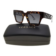 Versace Logo Cut-out Sunglasses VE4431 5148/87 Tortoise/Black Temples Women's