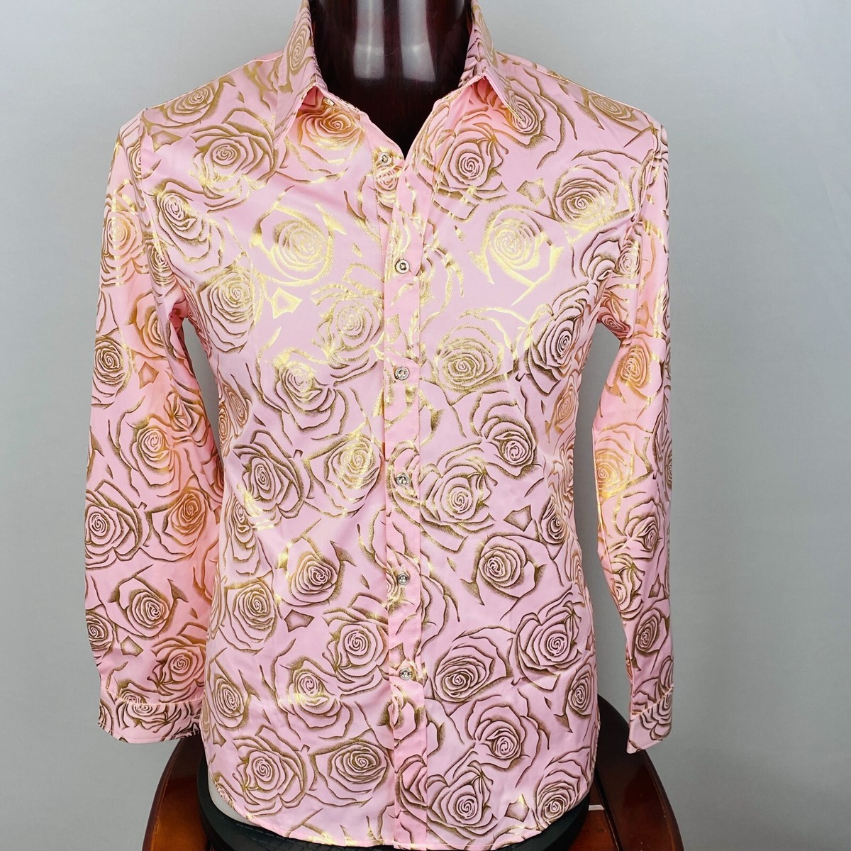 slim fit dress slacks Men’s Slim Fit Champagne/Gold Dress Shirt | Plain Cuff main image 1