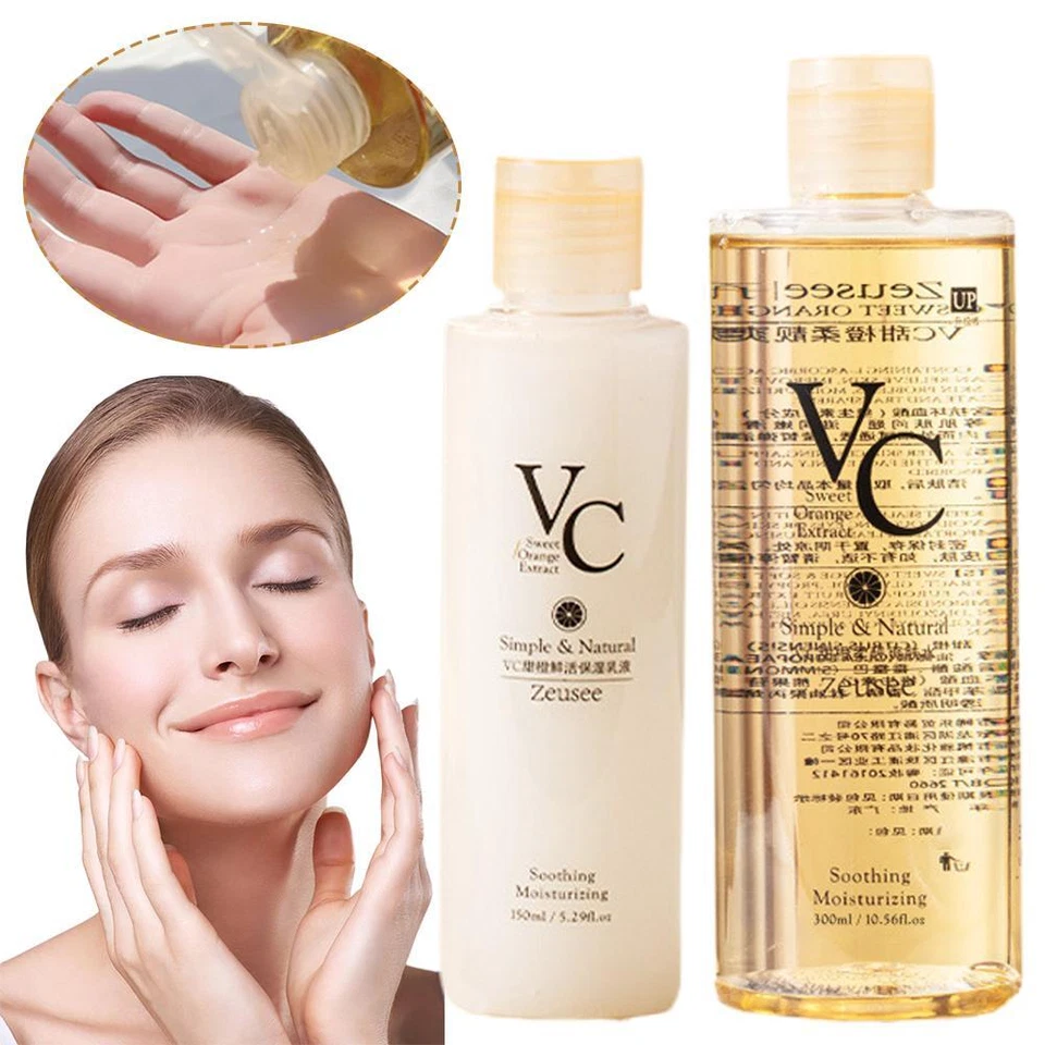 Set de cuidado de la piel con vitamina C crema facial, tónico facial jabón corporal, aceite corporal piel brillante::' Foto 2 de 4