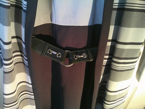 Vintage 60s Jonathan Logan Belted Long Sleeve Striped Dress Tunic Vest Polyester - 第 10/17 張圖片