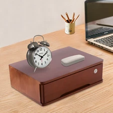 Vintage Wooden Desktop Storage Cabinet Drawer Box Makeup Organiser Office Holder