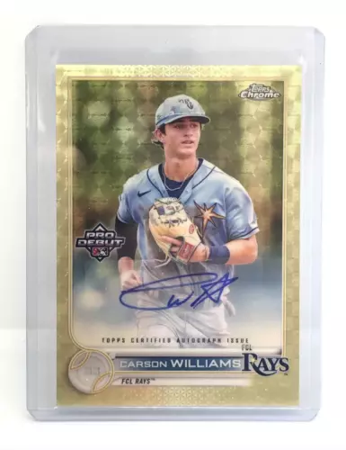 2022  TOPPS PRO DEBUT Carson Williams Superfractor Auto 1/1  RAYS