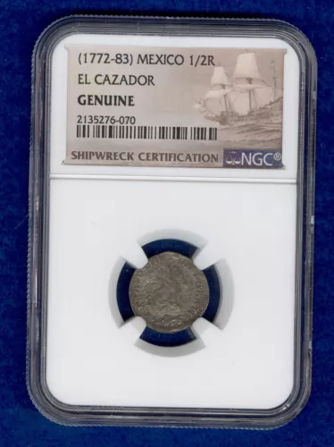 1783 Mexico 1/2 Real El Cazador Shipwreck Coin NGC Certified