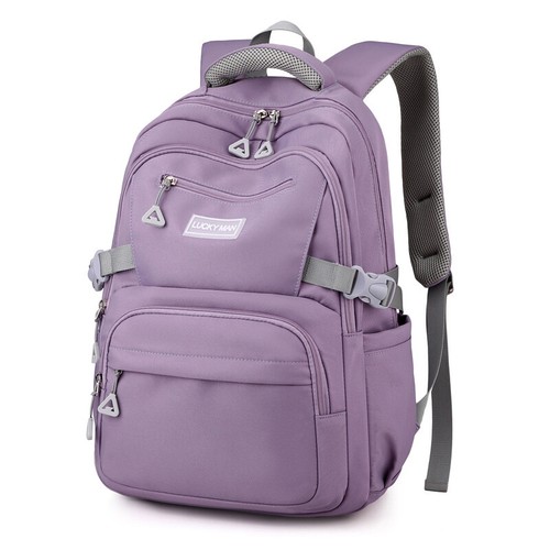 Women's Backpack Solid Teenage Girls School Shoulder Bag Waterproof Nylon - Picture 11 of 14