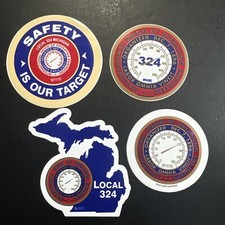 Lot Of 4 IUOE local 324 stickers for hard hat