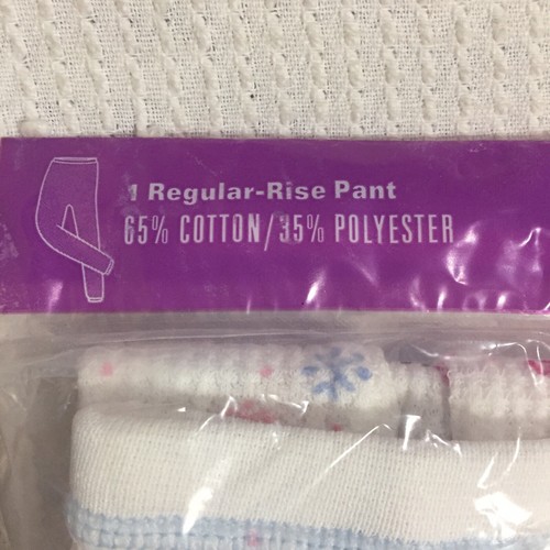 Hanes Her Way taglia small 33-35 pantalone termico con polsini alla caviglia bianco rosa blu design - Foto 5 di 12
