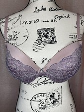 Fredericks of Hollywood Bra Size 34D Pink Lace Removable Pads Multi-way Strap