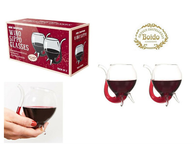 BAR Originale: Wino Sippo Glasses: Set 2 Gläser Vino A Pfeife