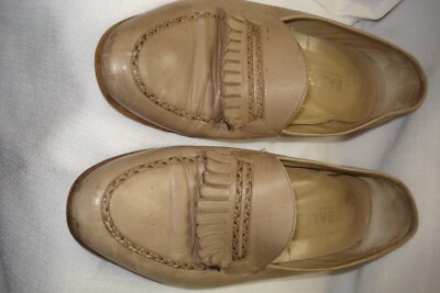Vintage BALLY TAUPE Argyle Leather Slip On Loafers Shoes  display picture 1