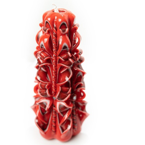 Poinsettia Large Carved Candle Gift for Holidays Wedding , Home Decor - 100% WAX - Picture 3 of 6