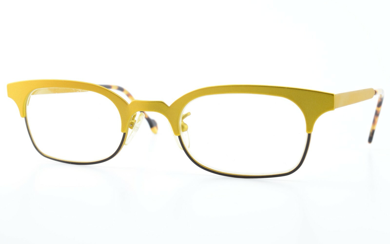 Модель L.A. EYEWORKS Brille. SWELL 486314 Золотое металлическое кольцо Gelb Schwarz Vintage c1996