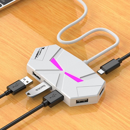 USB 2.0 HUB 4/7Ports Multi High Speed USB Splitter Adapter Dock Station Expander - Afbeelding 2 van 20