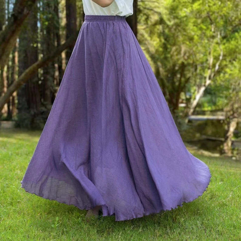 Indian Purple Solid Cotton Skirt Women s Clothing Skirt Girls
