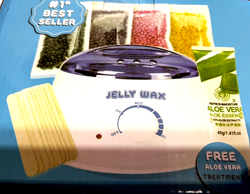 Jelly Y Wax Pro Kit Warmer 10 Applicators J.W. Beans Aloe Body Unwanted Hair - Picture 9 of 10