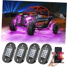 LED Rock Lights for UTV Underglow Kit Cars with APP Control Music 4 Pods RGB