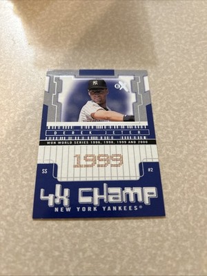 2002 Fleer E-X #1 DJ Derek Jeter Derek-Jeter-4X-Champ #/1996