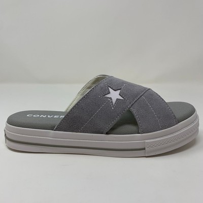 Women's Converse All Star Slip On Suede Sandals Grey Dolphin 564148C Size 8.5