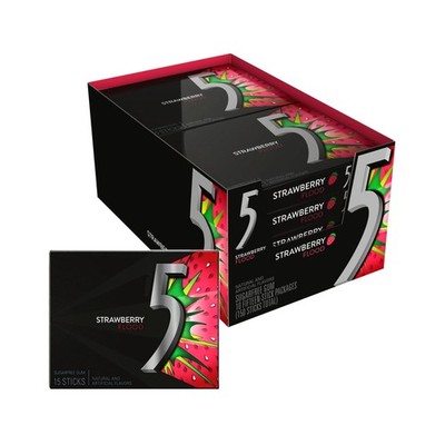5GUM Strawberry Flood Kaugummi aus den USA, 10 Päckchen (150 Stück)
