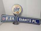 Vintage 1999 Miller Lite Beer New York Giants NFL Advertising Metal Bar Man Cave