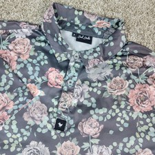 Bad Birdie Mens Medium Multicolor AOP Floral Performance Stretch Golf Polo SS