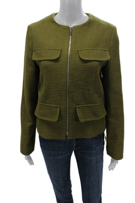 Aligne Women Basic Jacket Green Zip Long Sleeve Size 4