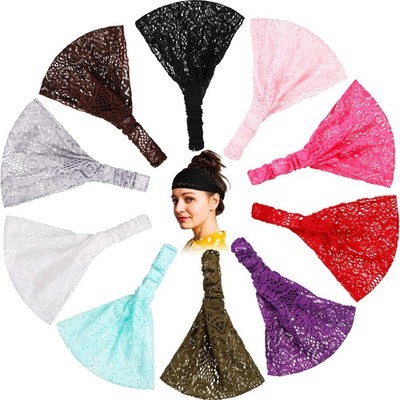 10 Pieces Lace Elastic Headwrap Lace Elastic Headbands Boho Bandana Bohemian ...