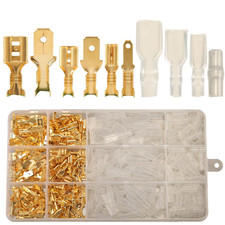 480Pcs Male and Female Spade Connectors Kit with Insulating Sleeve - 2.8Mm, 4.8M