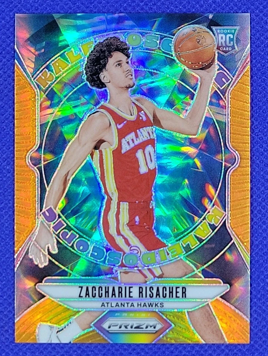 2024-25 Panini Prizm Zaccharie Risacher ORANGE Prizm Rookie /49 Kaleidoscopic RC