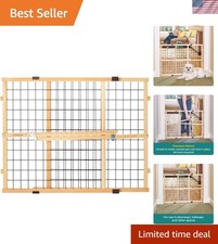 Durable Wire Mesh Pet Gate for Small  Medium Dogs - 23" Tall  Adjustable Width