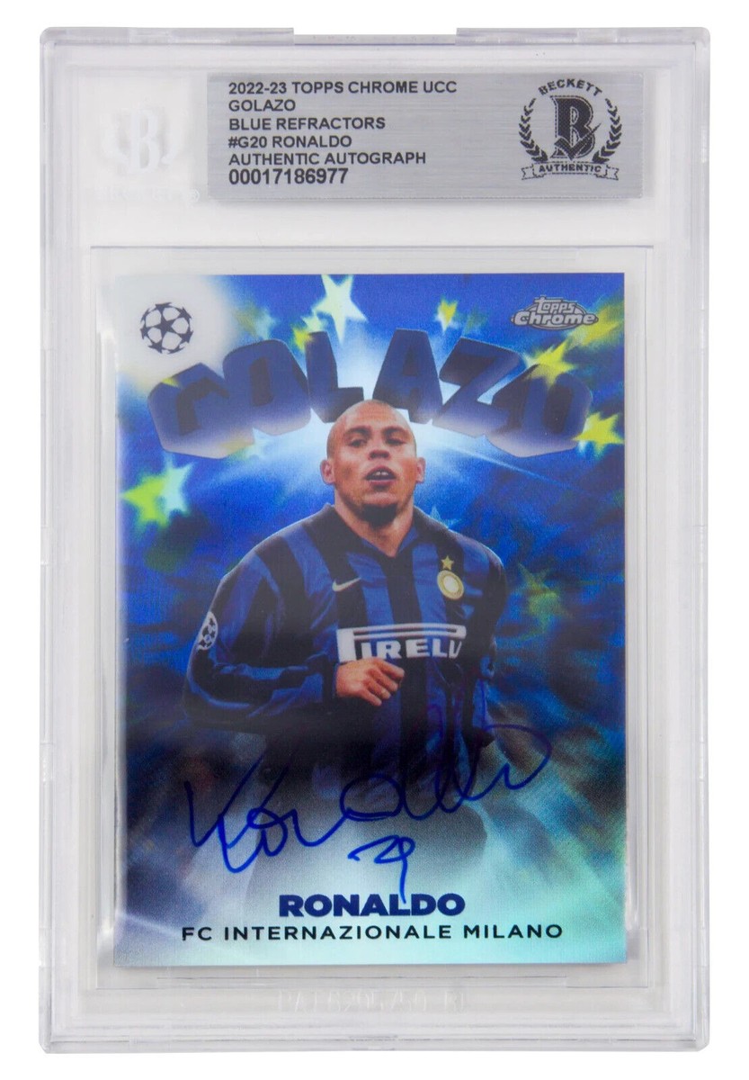 2022-23 直筆サイン Panini Select ロナウド バルセロナ Ronaldo Nazario Signed 2022-23 Topps Chrome UCC Golazo /150 – BGS