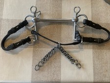 Cinturino labbro pelle inglese 5,75" barra dritta Pelham Curb Chain & arrotondamenti Pelham
