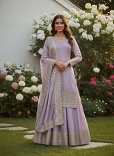 Designer Wedding Wear Silk Kurta Palazzo With Dupatta For Women  Girls
