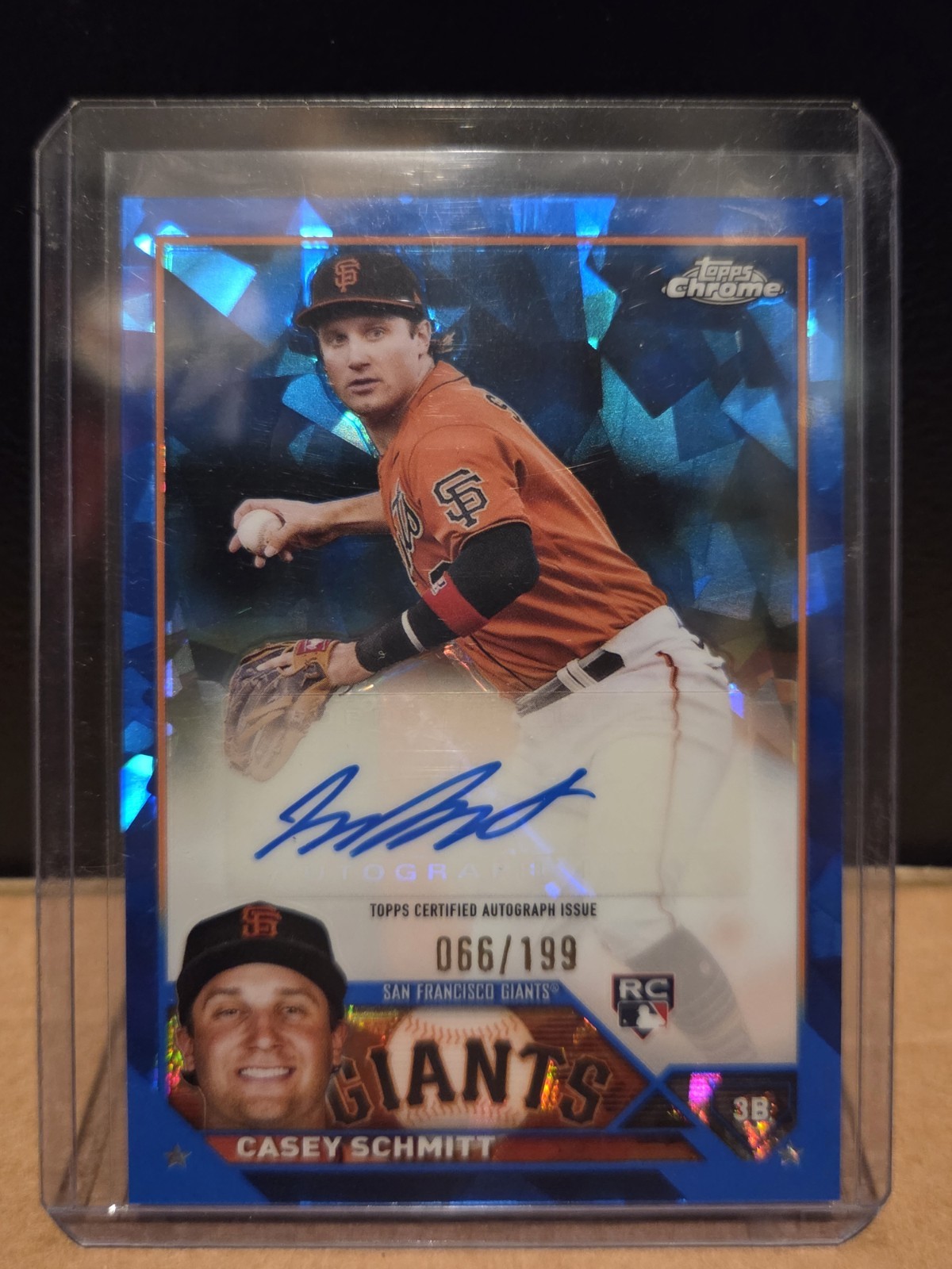 Casey Schmitt 2023 Topps Chrome Update Sapphire Auto /199 Rookie RC