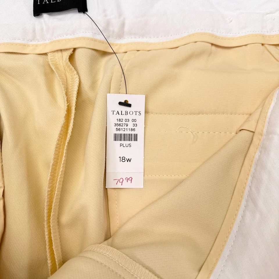 Calça Talbots Hampshirt Tornozelo Feminina Plus Size 18W Amarela Perna Reta Carreira NOVA - Imagem 4 de 4