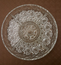 PIATTO CENTROTAVOLA in VETRO molato - diviso in 5 sezioni per crudités antipasti