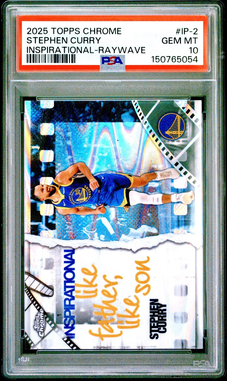 STEPHEN CURRY PSA 10 (POP 3!) 2025 TOPPS CHROME INSPIRATIONAL RAYWAVE REFRACTOR