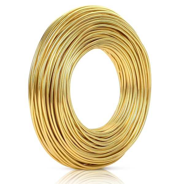Basteldraht 2Mm X 30M Gold Aluminiumdraht Schmuckdraht Modellierdraht Binden-image