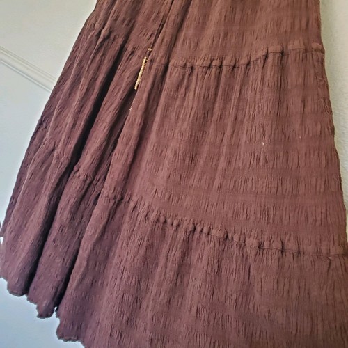 Free People Taglia M In Paradise Pantaloni a Gamba Larga in Cuolottes Marrone Cioccolato Fumè - Foto 6 di 21