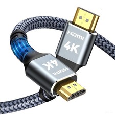4K HDMI Cable 50 ft 2.0 High Speed 18Gbps, Nylon Braided Cord