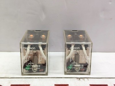 Omron LY2N-J *LOT OF 2 *24VDC DPDT Relay w/ LED Indicator - 10A Plug-In Relay