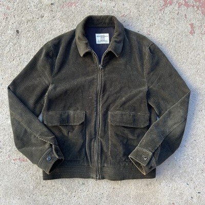 Kent & Curwen x David Beckham Corduroy Green Bomber Jacket Sz M Outdoor Full Zip